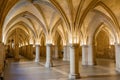 The Rayonnant gothic Hall of the Guards Salle des Gens dÃ¢â¬â¢Armes at the Conciergerie building in Paris, France